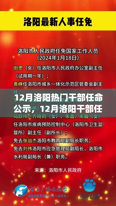 聚焦新任领导力量,洛阳十二月干部任命公示及未来展望