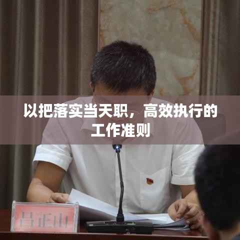 以把落实当天职,高效执行的工作准则