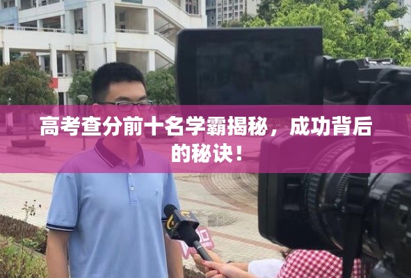 高考查分前十名学霸揭秘,成功背后的秘诀!